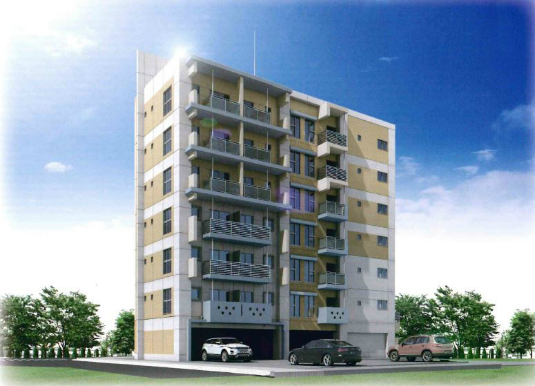 建物外観　外観も色鮮やかな新築マンションです。