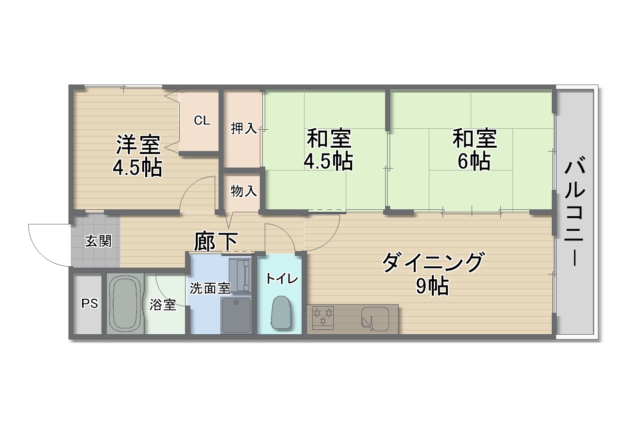 近鉄大阪線 高安駅 徒歩14分 5階建 築31年の間取り写真