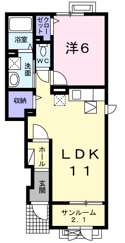 レーブ立野の間取り