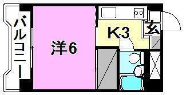 松山市道後樋又のマンションの間取り