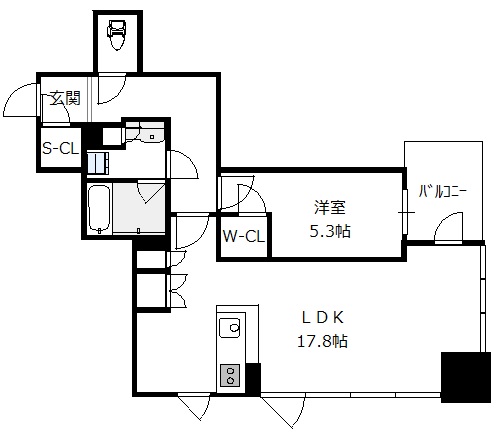 クレヴィアタワー御堂筋本町の間取り