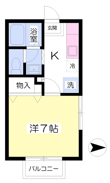 仙台市青葉区子平町のアパートの間取り