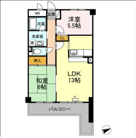 鈴鹿市若松北のマンションの間取り