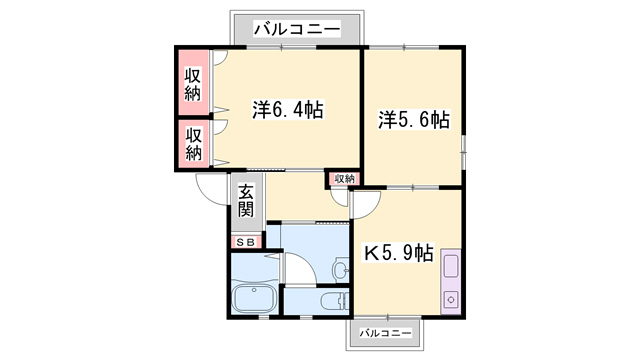 カスカータ　トレンテの間取り