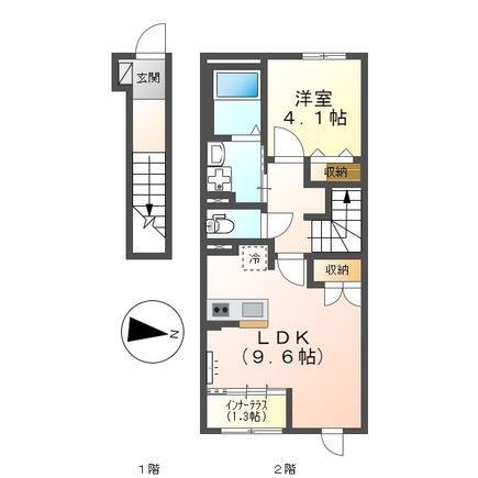 【高知市朝倉横町のアパートの間取り】