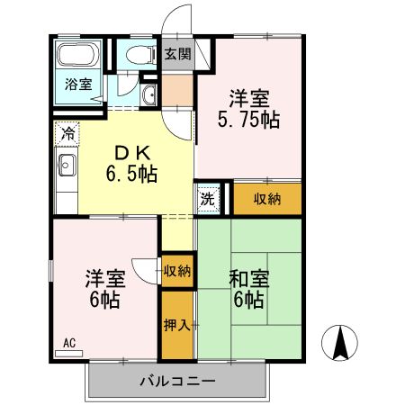 練馬区田柄のアパートの間取り