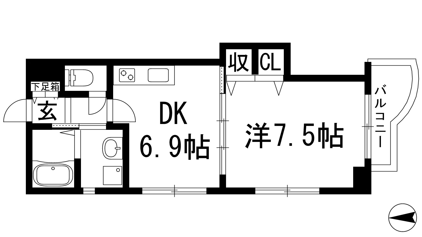 川西市小花のマンションの間取り