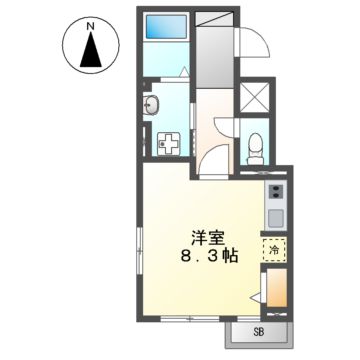 名古屋市熱田区三番町のマンションの間取り