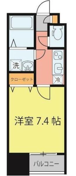 仙台市宮城野区元寺小路のマンションの間取り