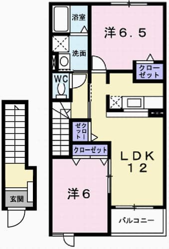 【姫路市砥堀のアパートの間取り】