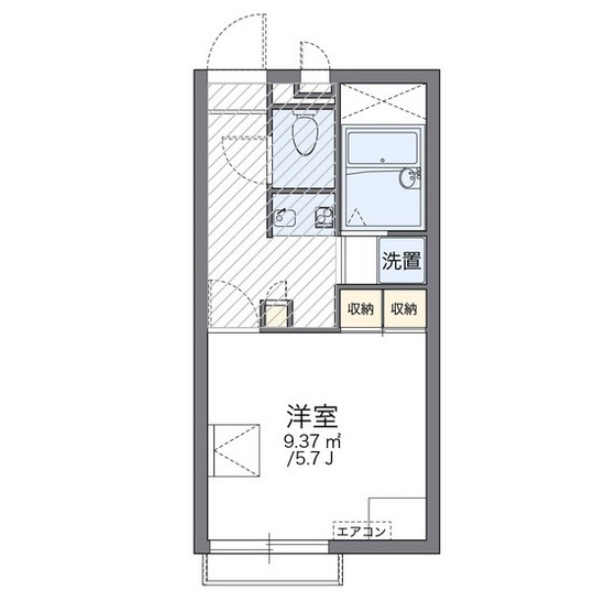 岡山市東区金岡西町のアパートの間取り