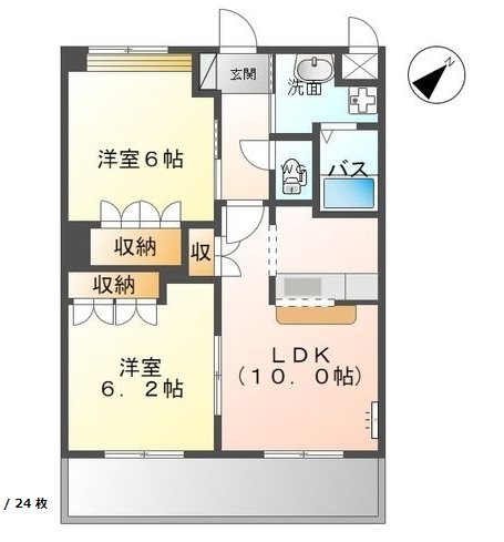 薩摩川内市百次町のアパートの間取り