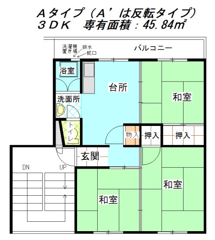 牧野Ｂ団地8棟の間取り