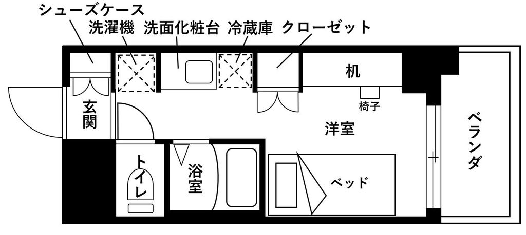 KDXレジデンス津田沼III（旧：リーラ津田沼学生レジデンス）の間取り