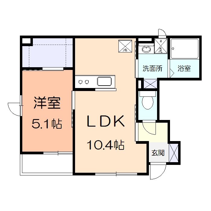 【秦野市渋沢のアパートの間取り】