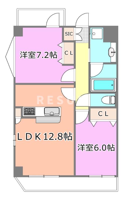 【千葉市中央区弁天のマンションの間取り】