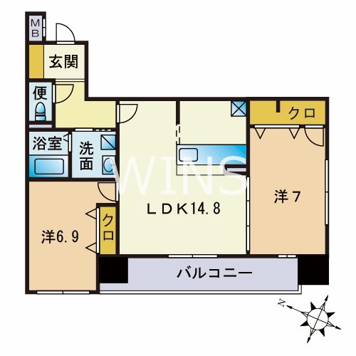 福岡市中央区警固のマンションの間取り