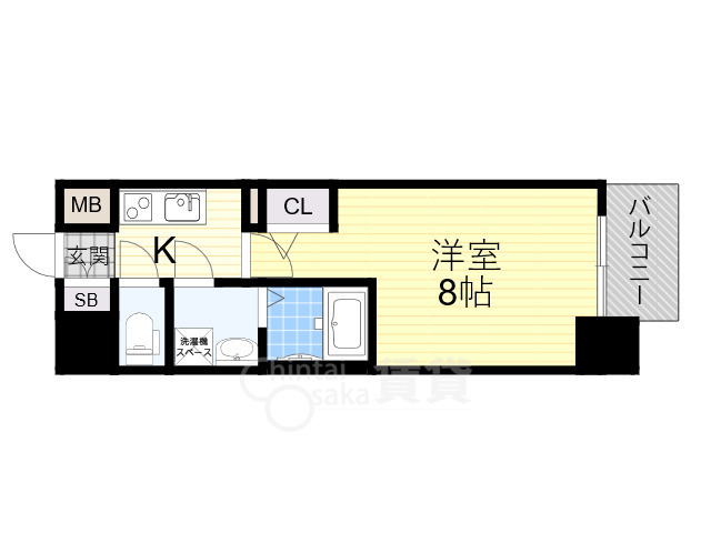 大阪市福島区野田のマンションの間取り