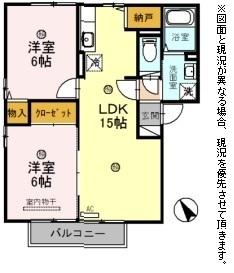 彦根市東沼波町のアパートの間取り