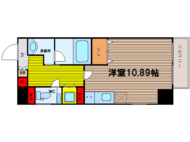 グランルージュ谷町六丁目の間取り