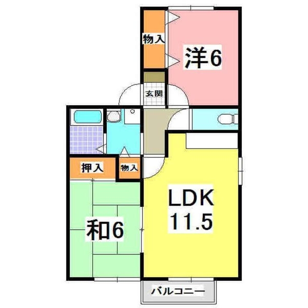 神戸市西区玉津町二ツ屋のアパートの間取り