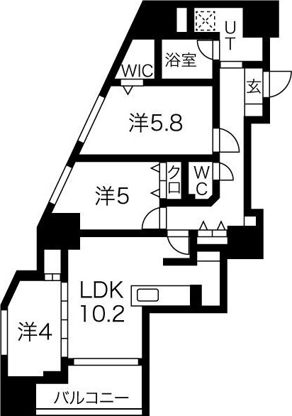 札幌市中央区南九条西のマンションの間取り