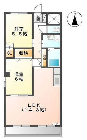 豊田市栄町のアパートの間取り