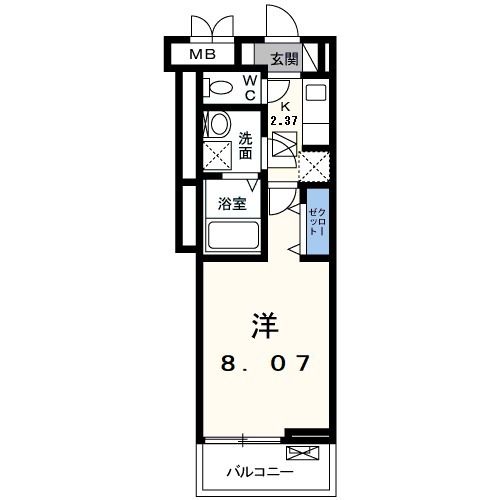 泉佐野市市場西のアパートの間取り