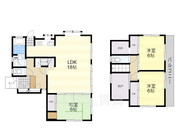 外院3丁目戸建住宅の間取り