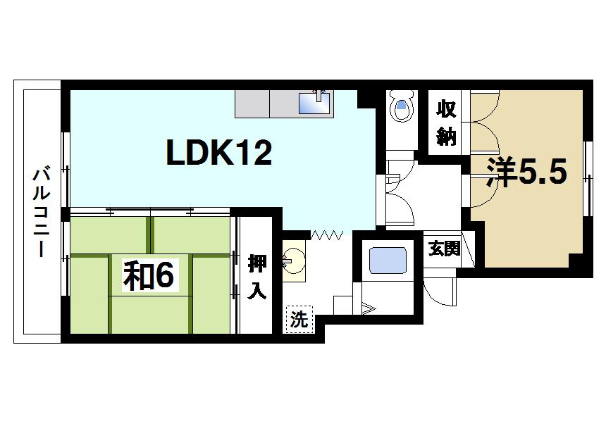 天理市田井庄町のマンションの間取り