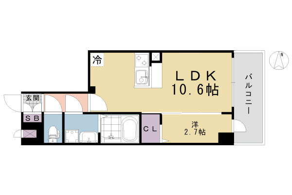 京都市伏見区深草西浦町５丁目のマンションの間取り