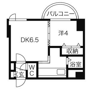 札幌市中央区南六条西のマンションの間取り