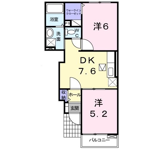 中間市土手ノ内のアパートの間取り