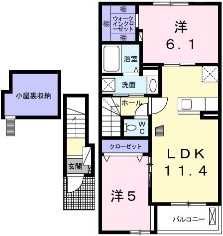 神崎郡福崎町福崎新のアパートの間取り