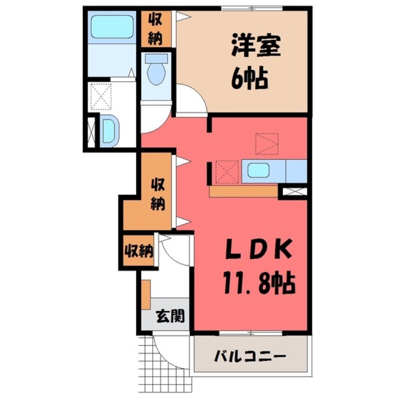 筑西市布川のアパートの間取り