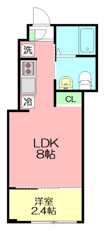 藤沢市藤沢のアパートの間取り