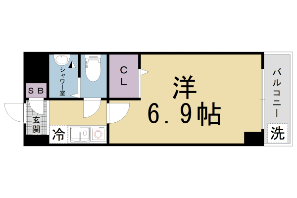 京都市上京区末広町のマンションの間取り