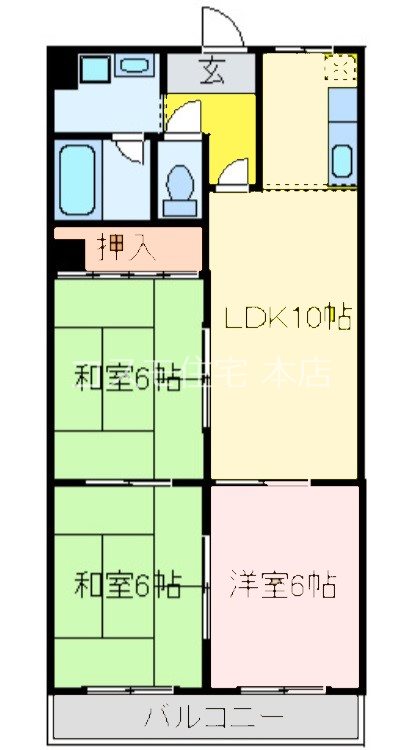 八尾市佐堂町のマンションの間取り