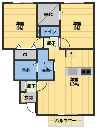 津市河芸町中別保のアパートの間取り