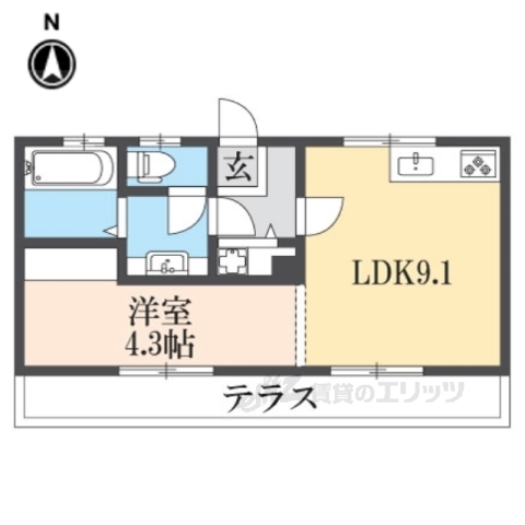 京都市伏見区東堺町のアパートの間取り