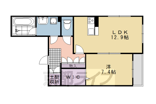 【京都市西京区松室北河原町のアパートの間取り】