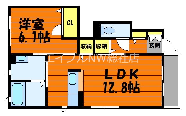 総社市小寺のアパートの間取り