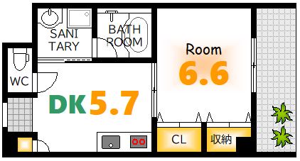 【広島市中区堺町のマンションの間取り】