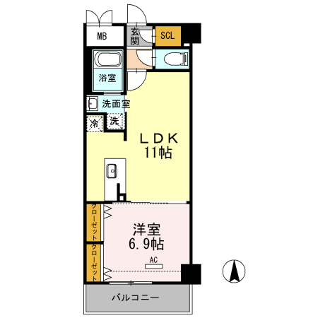 高槻市城北町のマンションの間取り