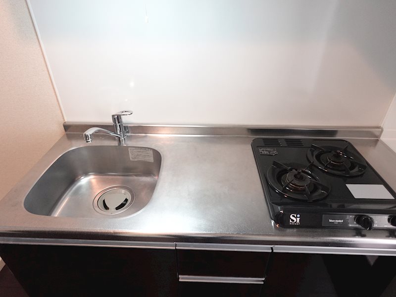キッチン　２口ガスコンロ付きシステムキッチン