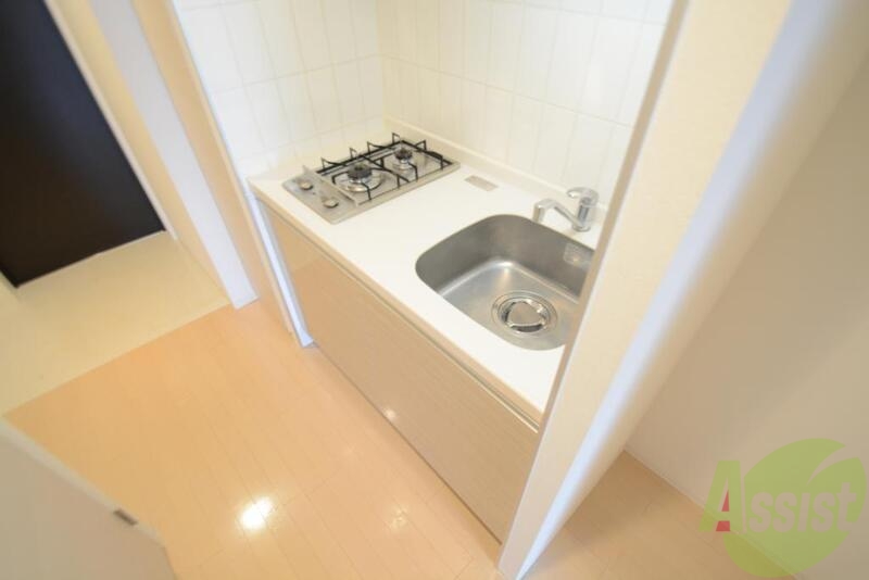 キッチン　自炊のしやすい二口ガスコンロです。