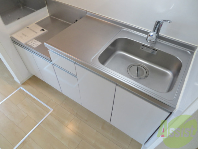 キッチン　キッチンはオシャレなデザインでした。洗い場も大きい。