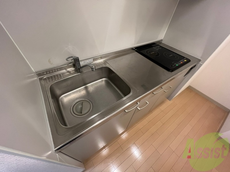 キッチン　キッチンはシックなデザインでした。洗い場も大きい。