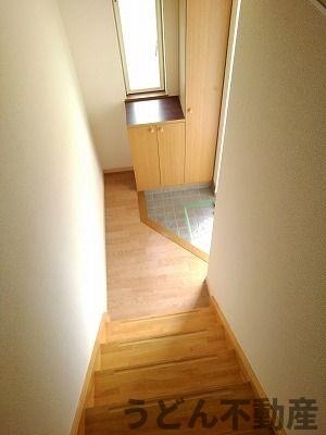 玄関　うどん県のお部屋探しはうどん不動産へ うどんちゃんとLINE