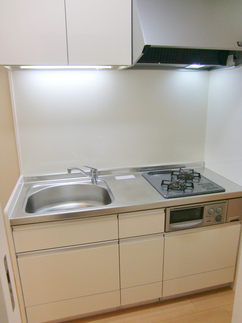 キッチン　グリル付きガス2口システムキッチン